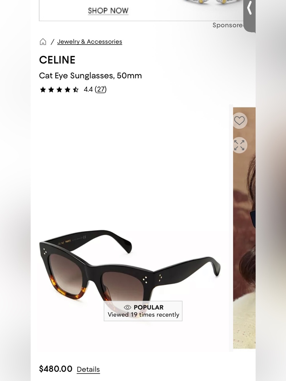 Celine 2 toned polarized sunglasses